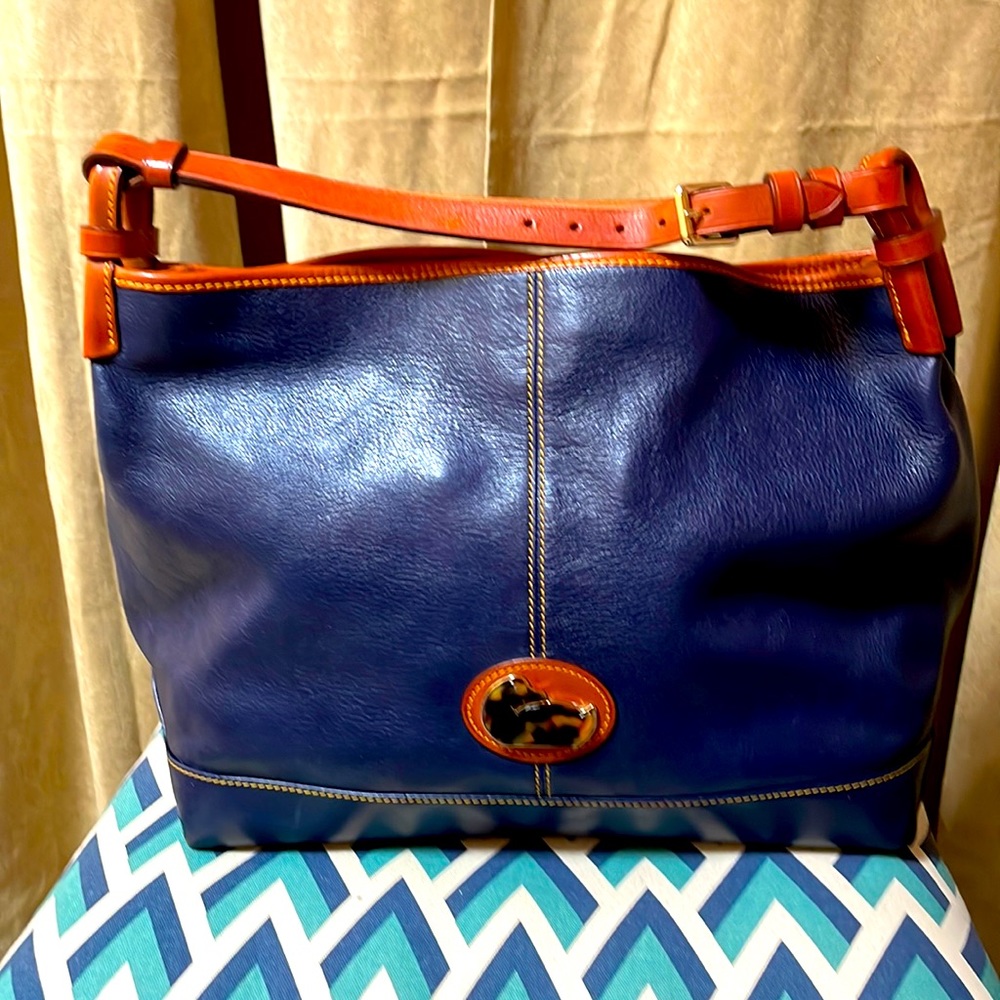 Dark blue Dooney And Bourke leather handbag